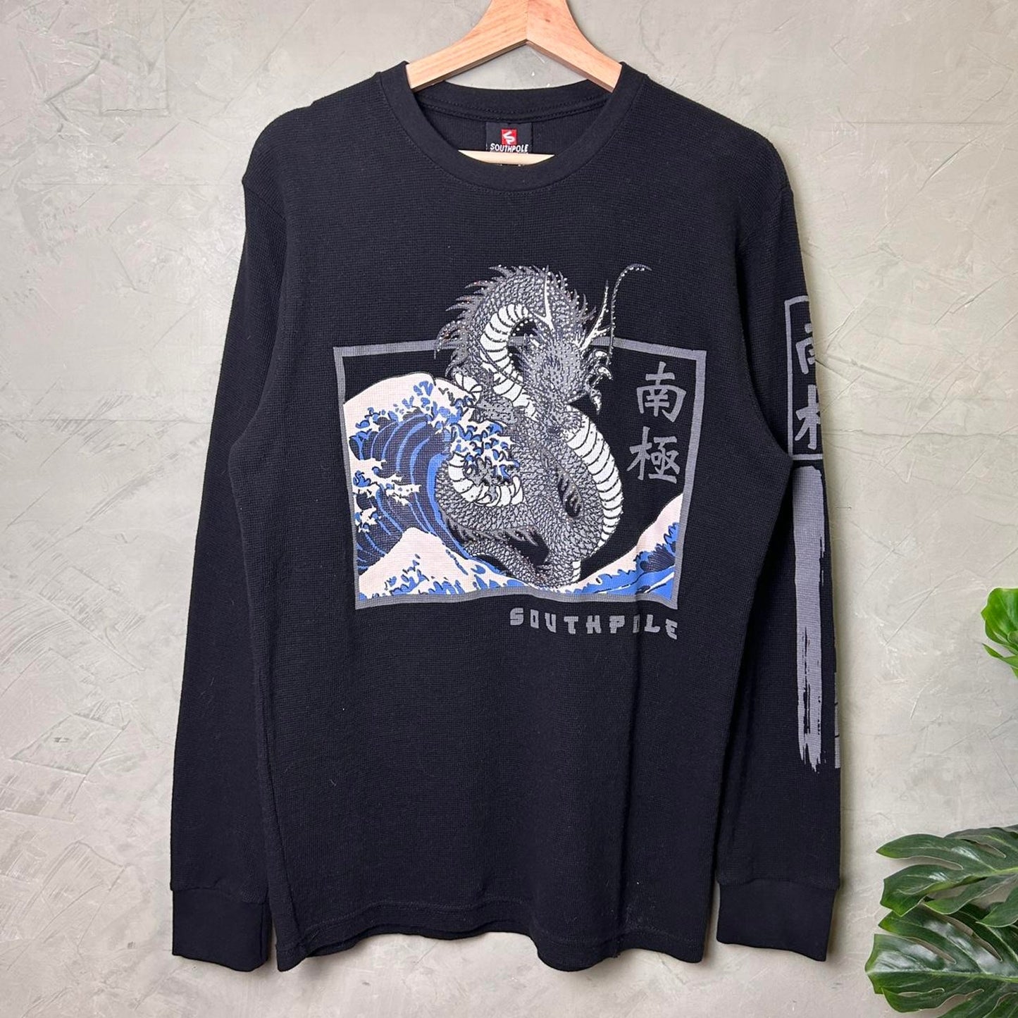 CRAZY South Pole Rhinestone Dragon M Y2K Thermal Longsleeve
