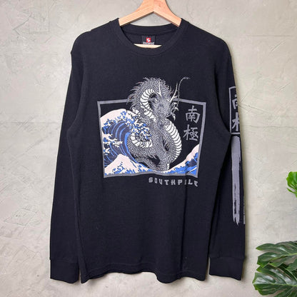 CRAZY South Pole Rhinestone Dragon M Y2K Thermal Longsleeve