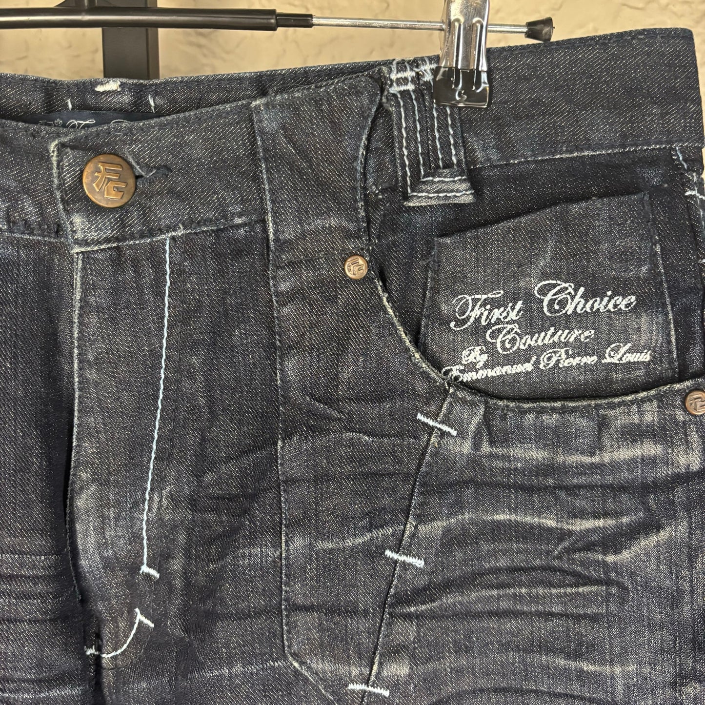Y2K Baggy Dark Wash Skater Jeans First Choice Couture Sz 36 Denim Pants