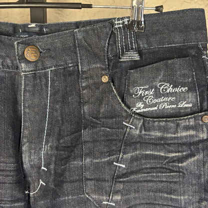 Y2K Baggy Dark Wash Skater Jeans First Choice Couture Sz 36 Denim Pants