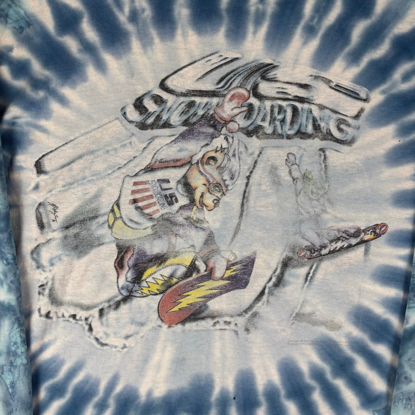 Vintage Grateful Dead Snowboarding Bear Distressed Large Band Longsleeve Shirt