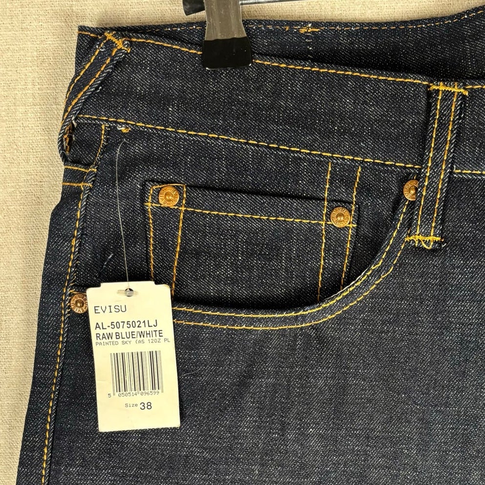Evisu Heritage NWT Umi Yama Embroidered Y2K Sz 38 Jeans