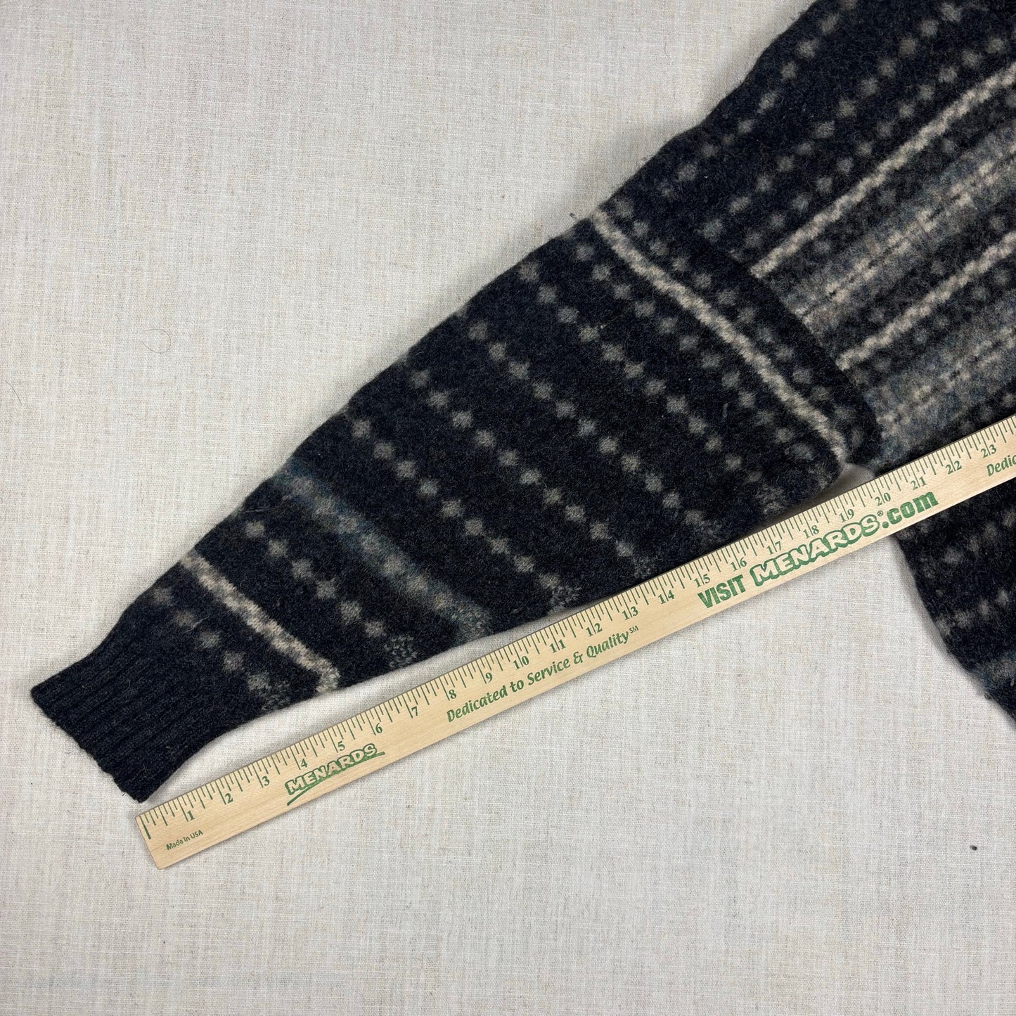 Vintage Alan Paine Shetland Wool Sz 46 Striped Rare Medium Knit Sweater