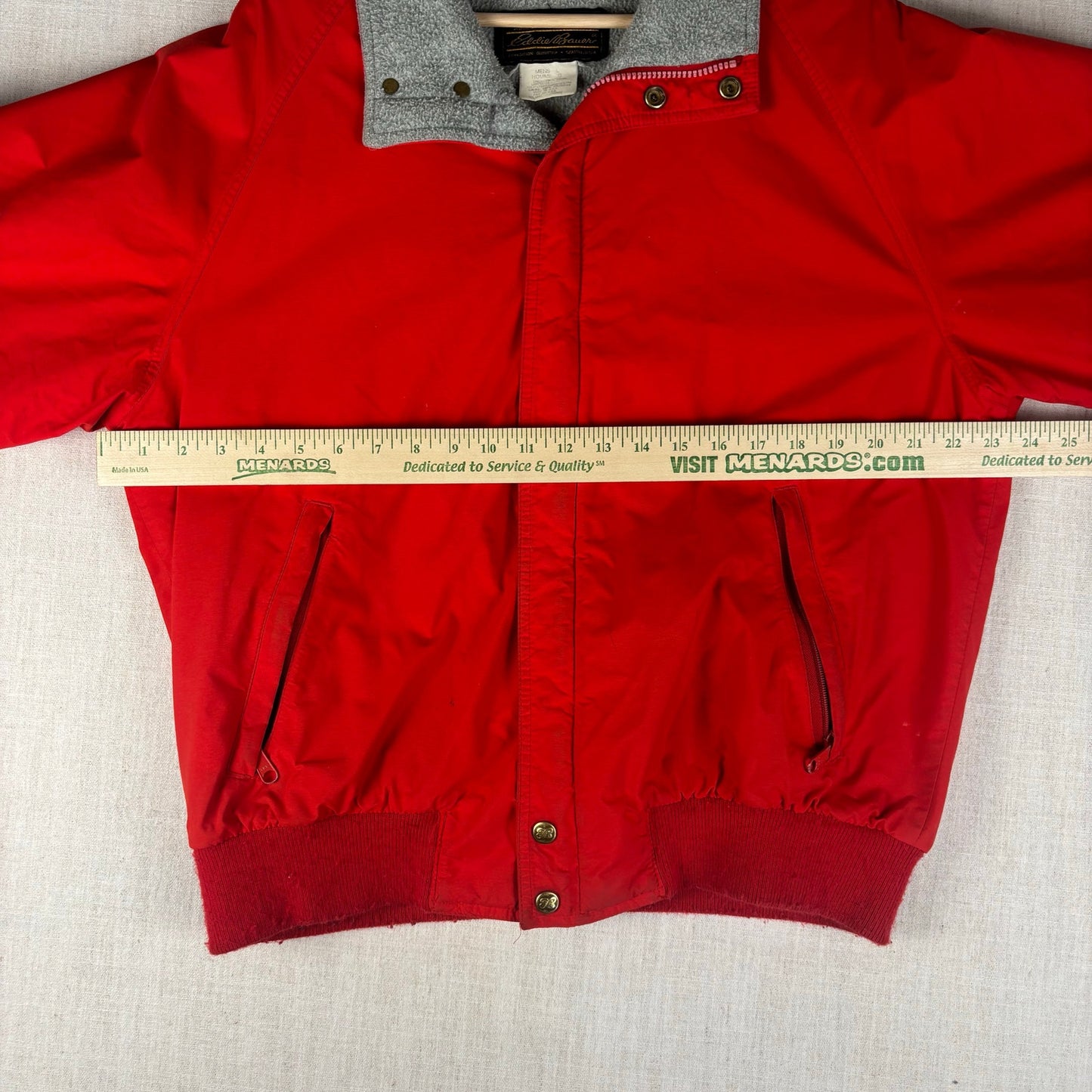 Vintage Eddie Bauer Fleece Lined Large Nylon Bomber Jacket