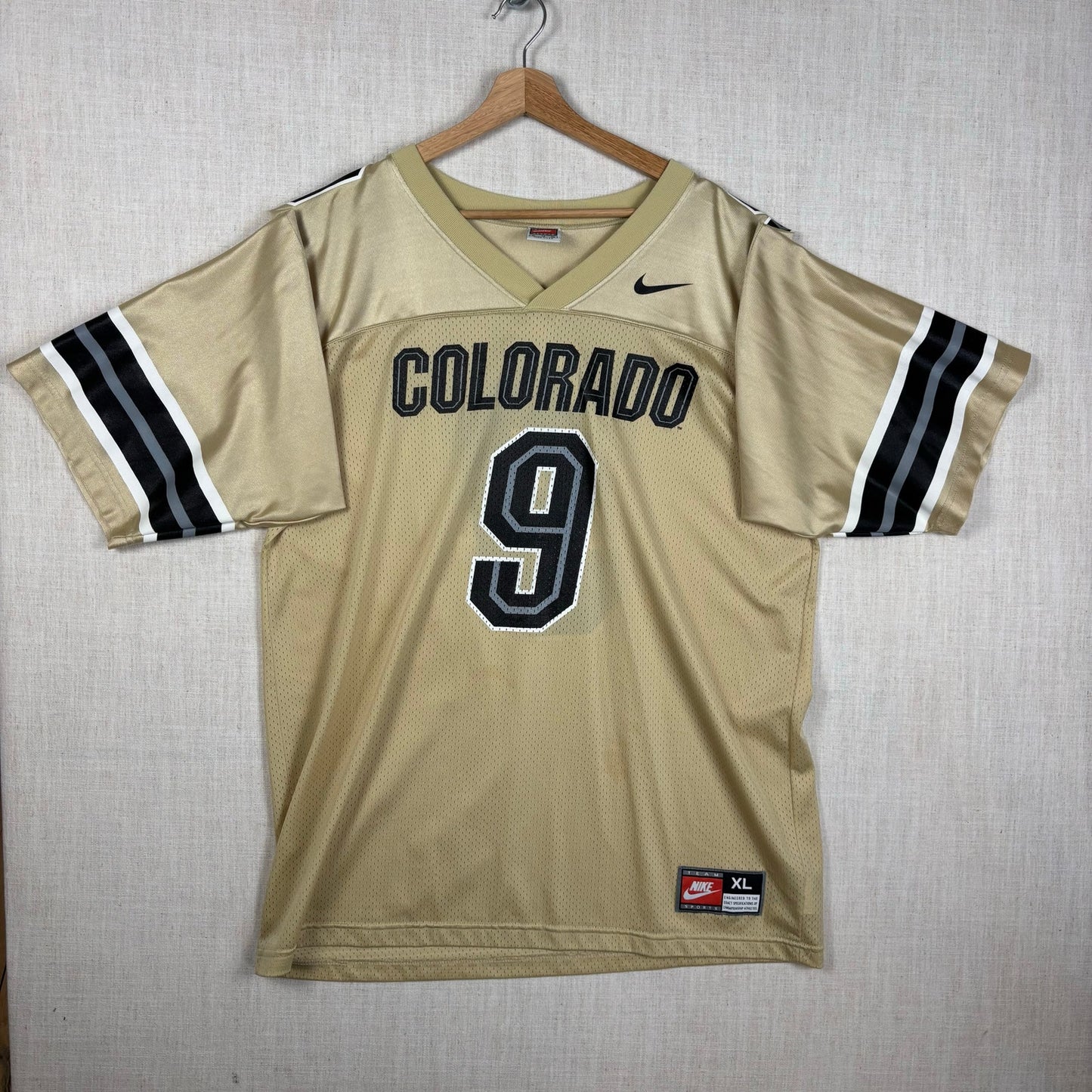 CU Boulder Colorado Buffaloes Nike Team XL Gold Mesh Football Jersey