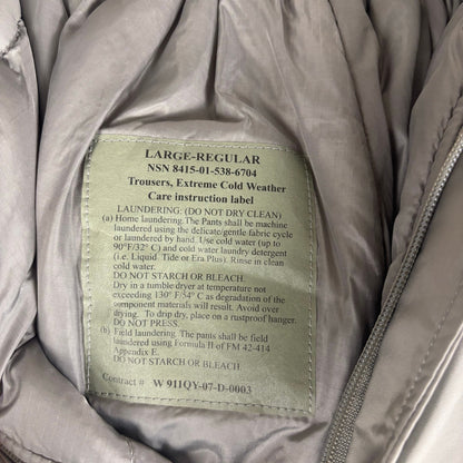 USGI Military Primaloft Extreme Cold Weather Army Trousers Gen III Sz Large Reg