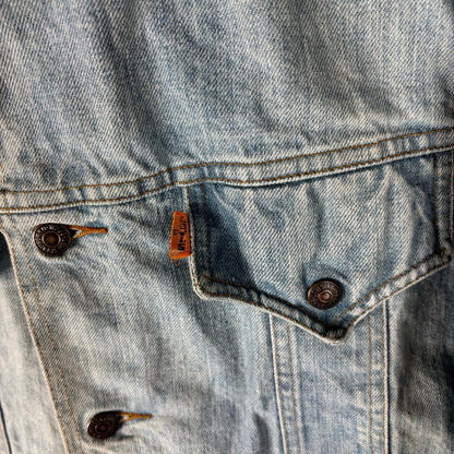 Levis 1970s Orange Tab Denim Split Tail 70671 USA Made Womens Large Chore Jacket