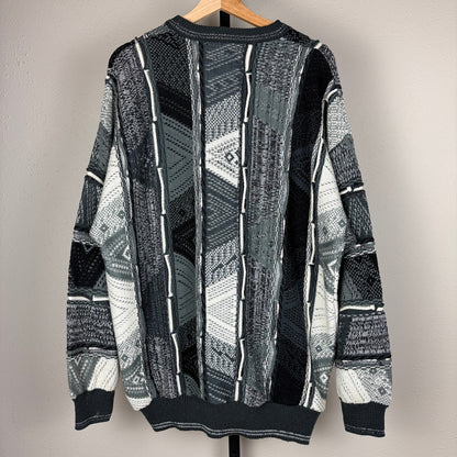 Vintage Coogi Style 3D Knit Le Tigre 90s Rap XL Sweater