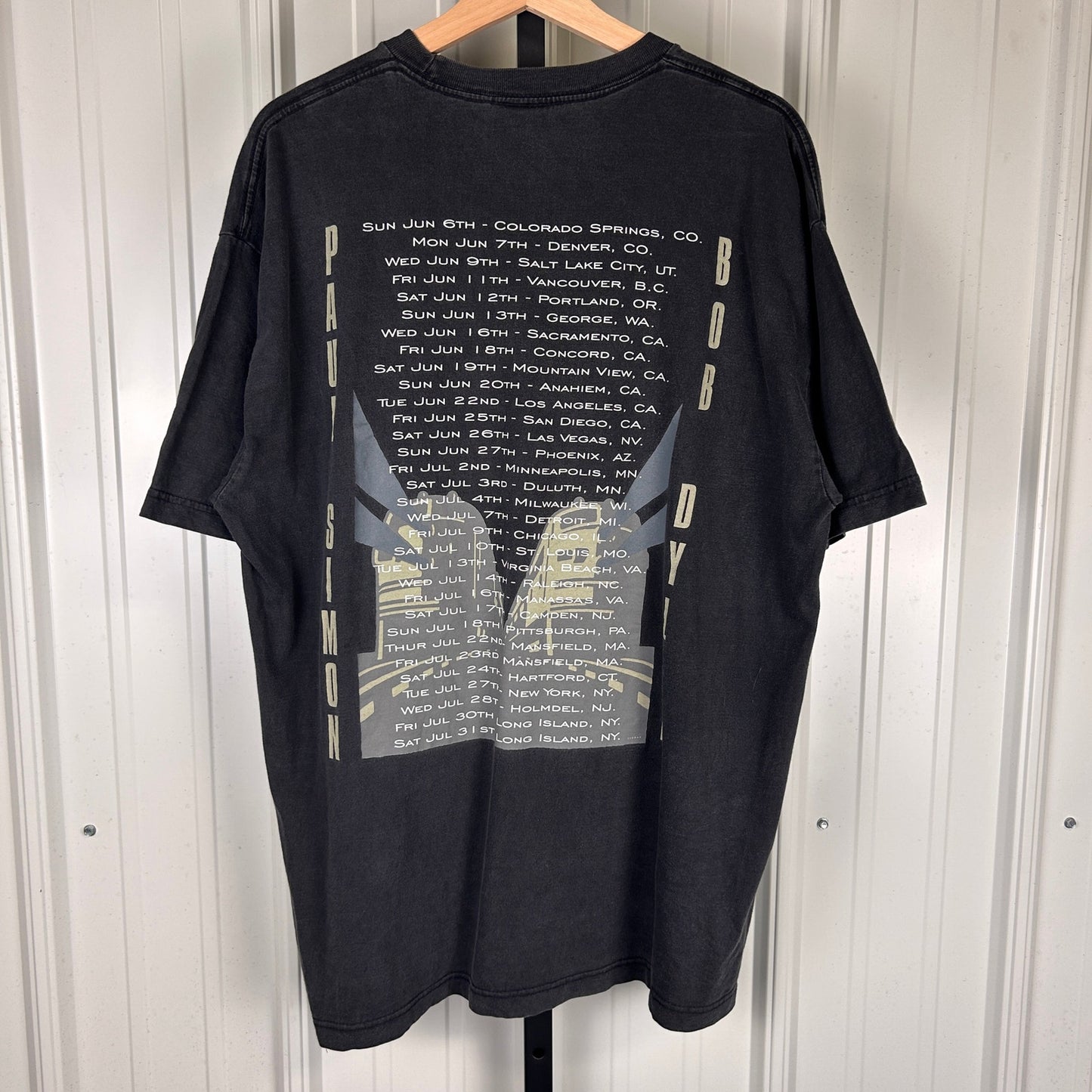 Bob Dylan Paul Simon In Concert 1999 Tour XL Giant Tag Shirt