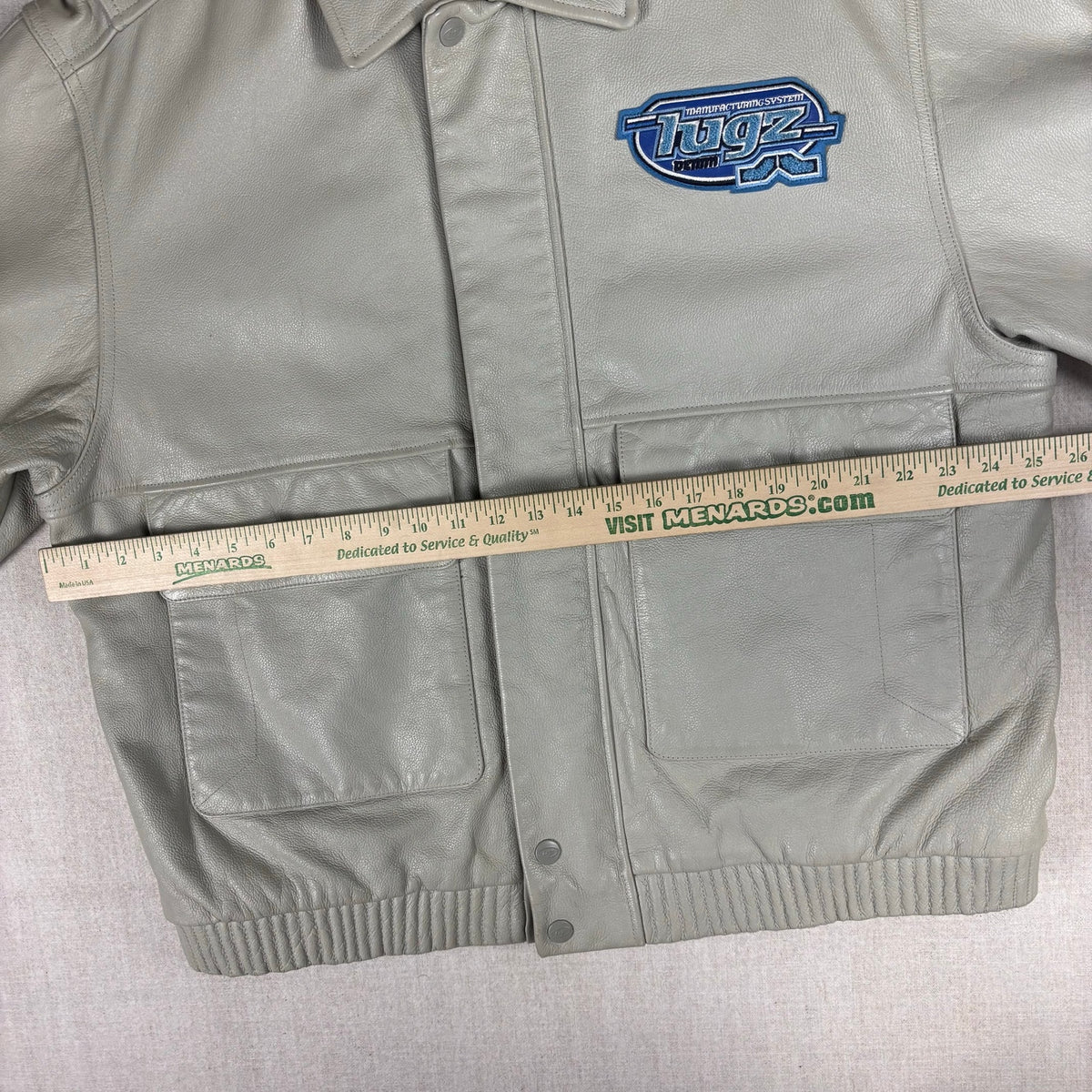 Vintage Lugz Authentic Embroidered Leather Jacket Large