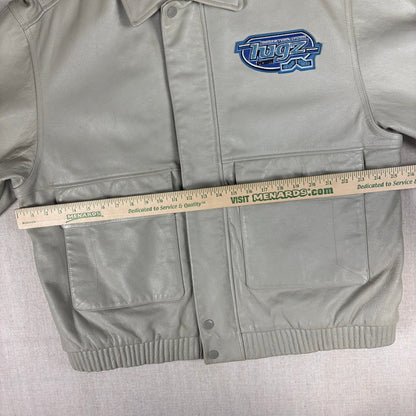 Vintage Lugz Authentic Embroidered Leather Jacket Large