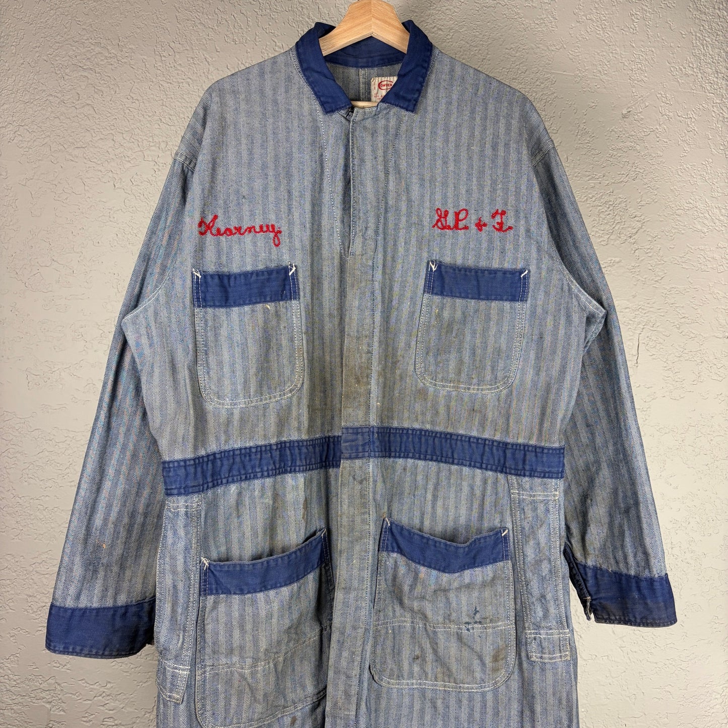 True Vintage 1950s Cowden Sanforized Sz44 Union Made Chainstitch Mechanic Jacket