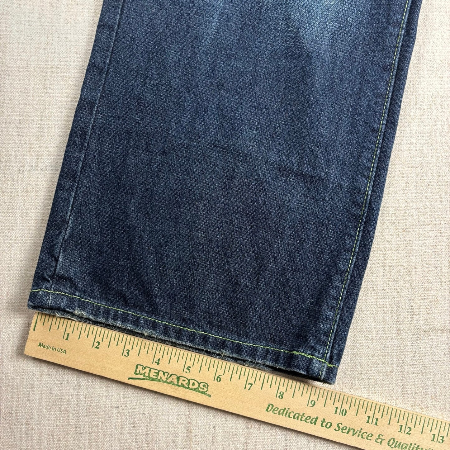 Y2K Akademiks Crazy Embroidered Patchwork Sz 34 Two Tone Baggy Jeans