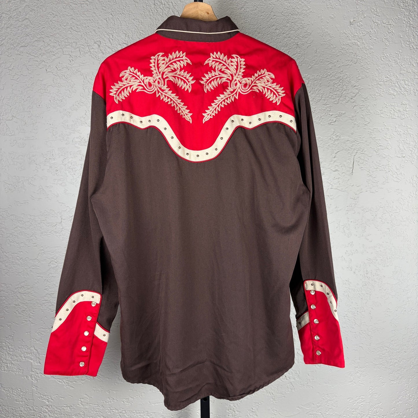 Rare Scully Misprint Upside Down Tag Chain Stitch Western Cowboy Large Button Up