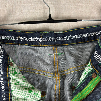 ENYCE Y2K Flannel Plaid Jeans NWT Dark Wash Sz 36 Skater Denim